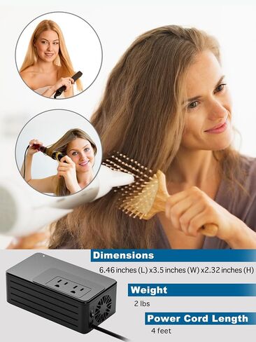 1400Watt Voltage Converter 220V to 110V for Any American Appliances Such as Hair Dryer, Curling Iron, Coffee Maker, Surge Protection, High Power Step Down Converter US to EU/UK/AU/Asia in Saudi Arabia