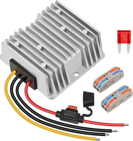 10A 120W عربة جولف DC 18V 20V 24V 36V 48V تنحى إلى DC 12V محول الجهد المنظم المخفض محول فرق الجهد مع الصمامات (المدخلات 18V-58V إلى 12V 10A) in Kuwait