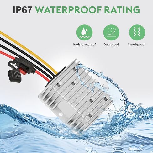10A 120W عربة جولف DC 18V 20V 24V 36V 48V تنحى إلى DC 12V محول الجهد المنظم المخفض محول فرق الجهد مع الصمامات (المدخلات 18V-58V إلى 12V 10A) in Kuwait