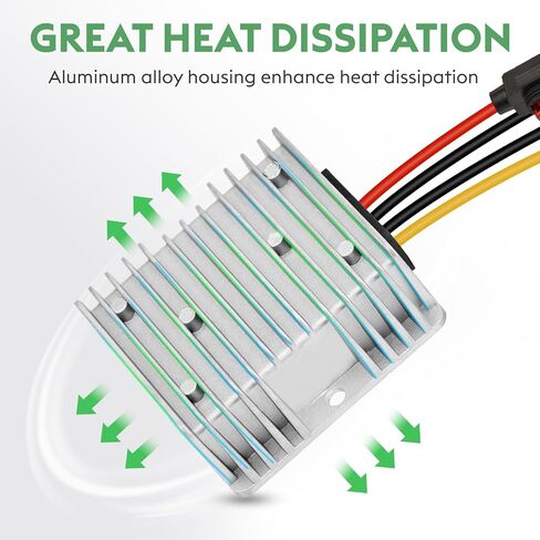 10A 120W عربة جولف DC 18V 20V 24V 36V 48V تنحى إلى DC 12V محول الجهد المنظم المخفض محول فرق الجهد مع الصمامات (المدخلات 18V-58V إلى 12V 10A) in Kuwait