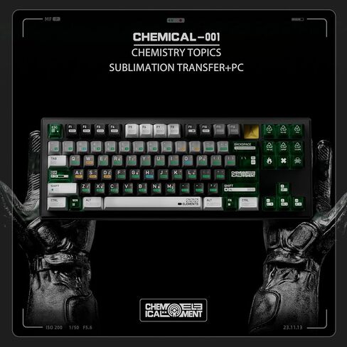 Chemistry 001 Theme keycap Cherry Profile 145 Keys pbt Material + 31pc material-176 Key Positions (Chemistry 001) in Saudi Arabia