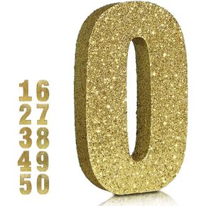10 Inch Gold Glitter Numbers 4 Birthday Decorations, Birthday Party Centerpieces for Table Decorations,Anniversary Birthday Table Toppers