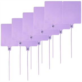 Mini Skater 10Pcs Large Plastic Label Tags Self Locking Nylon Writable Marker Ties Pull-Tight Security Seals Luggage Identification Tags Cable Cord Organizing Consignment Tags,(Purple)