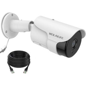 WEILAILIFE 【90ft Super Night Vision & 130°Ultra Wide-Angle】 2-Way Audio 5.0MP Outdoor Wired Extended Security Camera, Bullet Exterior Surveillance, Home Video Surveillance & Security Cameras