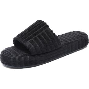 Jakcuz Womens Terry Towelling Slides Sandals Girls ladies Fashion Slip On House Shoes Slippers Platform Open Toe Multicolor Cute