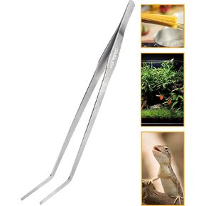 VORESTIC 2PCS Aquarium Tweezers, 15IN Extra Long Tweezers for Aquarium, Stainless Aquascaping Tools, Fish and Reptile Feeding Tongs for Snakes, Lizards Also for Live Aquarium Plants