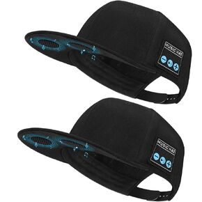 EDYELL 2 Pack Bluetooth Speaker Hats Adjustable Music Hats Bluetooth Cap for Outdoor Sports Baseball Cap for Men Women Gifts