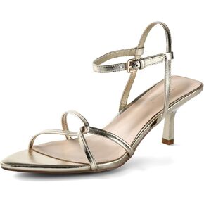 iiimmu Sandal Heels for Women Sexy 2 in Low Heel Sandals Ankle Strappy Sandals Kitten Heels Pointed Toe Heels for Dress Daily Wear Parties Office Faux Leather
