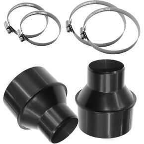 4 Inch Hose to 2-1/2 Inch Dust Collection Hose Cone Reducer Attachment for Dust Collection on Power Tool and Vacuum, Dust Collection Reducer Fitting with 4 Stainless Steel Hose Clamps
