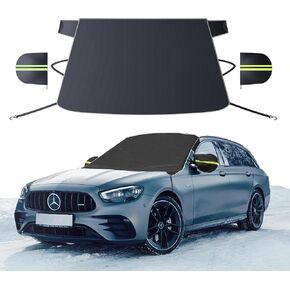 DooGooCoo Premium Windshield Snow Cover, [Newest Nano-Grade Protection] Car Windshield Cover for Fog, Frost, Ice & Snow Resistant - Protect & Keep Window Clean & Clear | Large Size (71"X48")