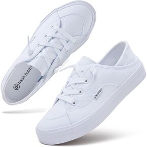 hash bubbie Women's Slip on Shoes Canvas Shoes Non Slip Fashion Sneakers for Women Low Top Loafers