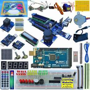 Ultimate Mega R3 Starter Kit Mega 2560 Starter Kit Compatible with Arduino IDE, The Most Detailed 40+ Lessons, Plus 40+ Background Knowledge Articles, Detailed Explanation