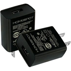 HomeSpot UL Listed Universal US 5V1A USB Wall Charger Plug in-Door Power AC Adapter for Travel Office Home Use - 2 Pack