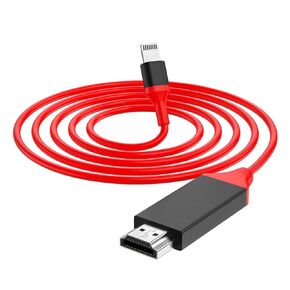 [Apple MFi Certified] Lightning to HDMI Adapter for iPhone,1080P Sync Screen Lightning Digital AV Adapter HDTV Cord Compatible with iPhone/iPad to TV Projector Monitor No Need Power Supply-6.6ft/Red
