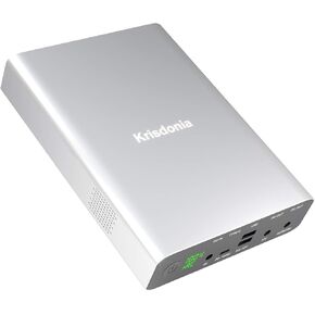 Krisdonia 100W USB-C PD Power Bank, 64000mAh Portable Charger Battery Pack [PD 3.0 USB-C 100W + DC 12/16/20/24V + Quick Charge QC 3.0 Dual Ports] for Laptop, Tablet, Smartphone, Projector and More