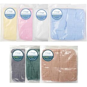 L’Ange Baby-Swaddles Pack of 2-35 x 35 Inches, 3 Layer, White Cotton Muslin Infant Receiving Blanket, Nursing and Stroller Cover, for Newborn Delicate Skin, Medical Grade Packaging