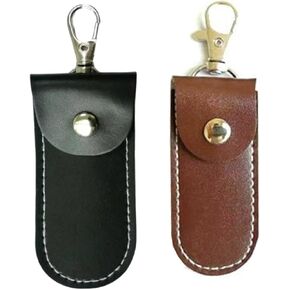 حامل جلدي لمحرك فلاش USB مضاد للفقد، قطعتان من حافظة جلدية USB واقية لإبزيم سمك القرش خفيف الوزن وقابل للحمل (وردي + أسود، 2 * كبير) in Kuwait