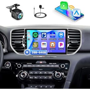 CAMECHO 2+64G Android 13 Car Stereo for Kia Sportage KX5 2016-2018, Wireless CarPlay Radio & Android Auto Car Radio, 9" Touch Screen in-Dash GPS with Bluetooth WiFi RDS SWC Mirror Link