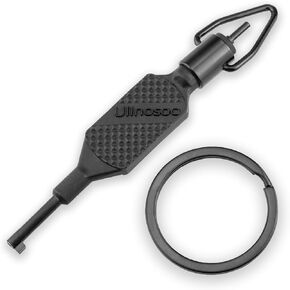 Flat Knurled Swivel Key, Universal 4" with Detachable Keyring, Reinforced Polymer Finish, Textured Design