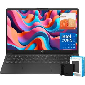 HP Go 15.6" Laptop with Free 12-Month Microsoft Suite, 32GB RAM, 1.5TB Storage(512GB External SSD and 1TB Cloud Storage), Intel Quad-core Processor, Fast Wi-Fi 6, Upto 12 Hours Battery, Win 11