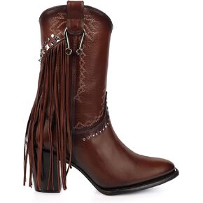 Cuadra Handmade Honey leather Western Style Boots With Studded Details Brown 4V11RS