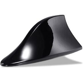 NADUSEP Car Shark Fin Antenna Cover, Roof Aerial Base AM/FM Radio Signal for Car SUV Truck, Vehicle Shark Fin Shape Cover with Self Adhesive, Car Accessories Antenna Replacement for Most Cars (Black)