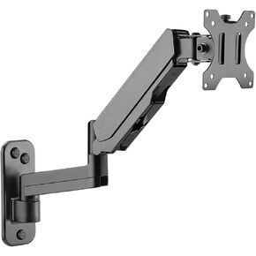 SIIG Dual Arm Monitor Wall Mount for 17" to 32" Screens, Up to 17.6lbs per Monitor, Heavy Duty Aluminum Gas Spring with Rotation, Tilt, Swivel, VESA 75x75 or 100x100 (CE-MT2M12-S1)