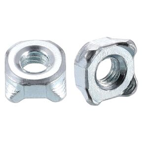 uxcell Weld Nuts,M8 Square UNC Coarse Carbon Steel Machine Screw Silver Pack of 20