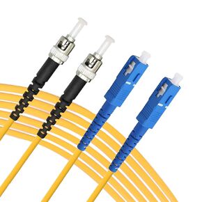OS2 SC to ST Fiber Patch Cable, SC/UPC-ST/UPC Single Mode Duplex Jumper 9/125um Yellow Singlemode Fiber Cable- 5M(16.4 FT)