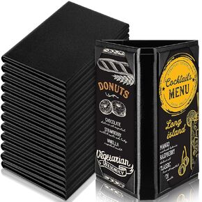 4 x 6 Inch Triangle Table Tent Leatherette Menu Holders 3 Sided Menu Cover Frame Menu Sign Holders for Restaurant Cafe Bar Wedding(30 Pcs)