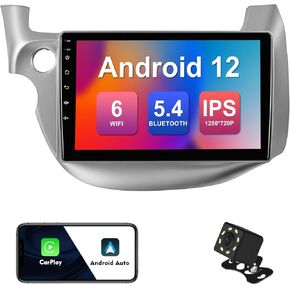 2+32G 10.1-inch Android 12 Car Stereo for Honda Fit 2008-2013 IPS Touchscreen Screen Car Radio with Carplay & Android Auto Support Backup Camera GPS FM Navi BT SWC
