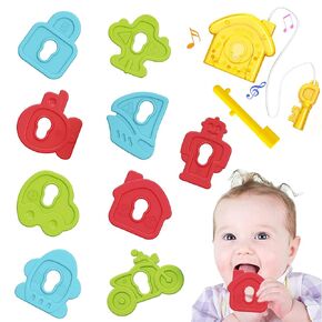 Montessori Baby Teething Toys for 0 3 6 12 18 Months - Sensory Rattles, Teethers, Stacking Set for Boys and Girls - Perfect Newborn Baby Tummy Time and Birthday Gifts for Infants and Toddlers