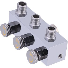 Manifold Fitting Airbrush Parts Couple Air Compressor Splitter Metal Face Painting Air Hose Splitter for Connect 3 Air Hose