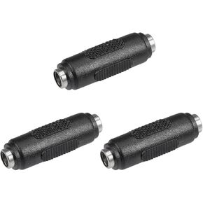 uxcell 3Pcs DC Power Connector Adapter 5.5mmx2.1mm Female to Female Cable Jack Socket Converter for Laptop CCTV Camera strip lighting Black