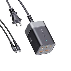 VOLTME 75W USB C Charger, GaN 5 Ports Desktop Charging Station, Multi Ports Fast Charging Blocks for iPhone 15 Pro, Galaxy S23 Ultra, MacBook Pro/Air, Dell XPS, iPad Pro, Steam Deck, and More