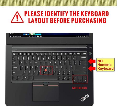 Silicone Keyboard Cover for Lenovo ThinkPad L390 L460 L470 L480 14" in Kuwait