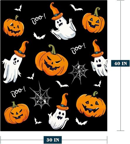 Neatee Living Halloween رمي بطانية الطفل الحيوانات الأليفة طفل رضيع بطانية مخيف الأسود اليقطين شبح بطانية سرير عربة ديكور خفيفة الوزن غامض لينة أفخم الصوف البطانيات ويلقي 30x40 in Saudi Arabia