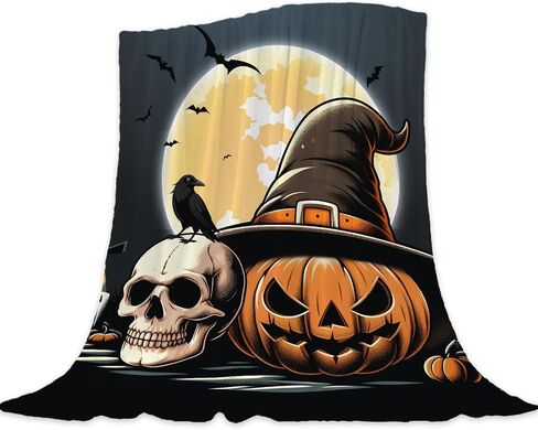 Neatee Living Halloween رمي بطانية الطفل الحيوانات الأليفة طفل رضيع بطانية مخيف الأسود اليقطين شبح بطانية سرير عربة ديكور خفيفة الوزن غامض لينة أفخم الصوف البطانيات ويلقي 30x40 in Saudi Arabia