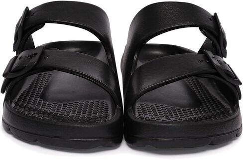 NITTI Women's Comfort Slip on Slides Adjustable Double Strap Buckle Sandals Lightweight House Slippers Arch Support Indoor Outdoor Shower EVA Flat Sandals in Saudi Arabia
