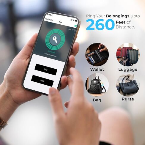 (2024) Thin Wallet Tracker Card - Smart Bluetooth Tracker, Compatible with iOS & Android, IP67 Waterproof Wallet Tracker Up to 260 ft Range - Phone Tracker -White in Saudi Arabia