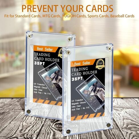 Screw Trading Card Protector with Display Stands Acrylic 35 PT Baseball Card Holder for Football Sports Game Business Display(30 Pcs) in Saudi Arabia