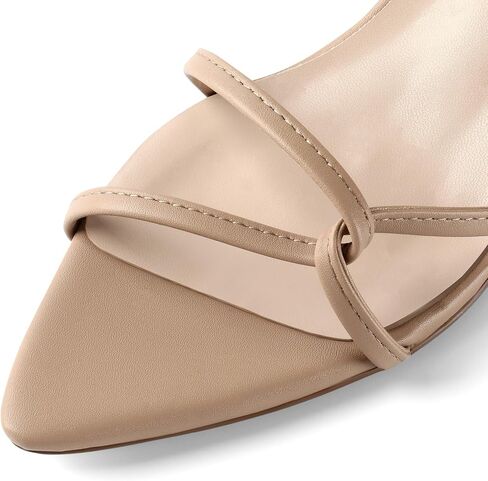 iiimmu Sandal Heels for Women Sexy 2 in Low Heel Sandals Ankle Strappy Sandals Kitten Heels Pointed Toe Heels for Dress Daily Wear Parties Office Faux Leather in Saudi Arabia