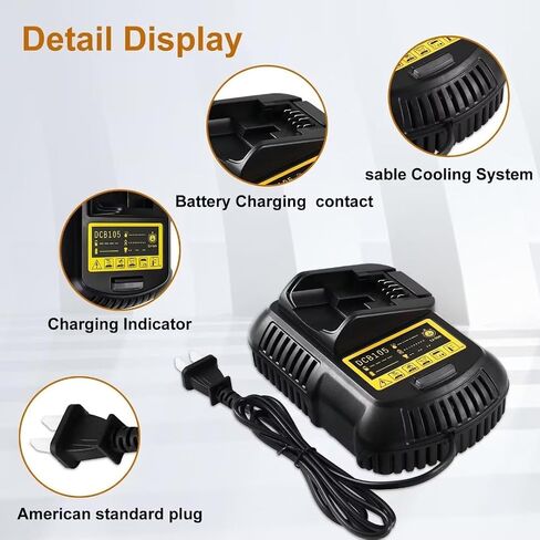 1 حزمة بديلة لديوالت DCB105 DCB112 DCB115 12V/20V MAX شاحن بطارية ليثيوم أيون متوافق مع ديوالت DCB201 DCB200 DCB204 DCB206 DCB207 DCB203 DCB127 DCB230 DCB101 بطاريات TTB المدمجة in Kuwait