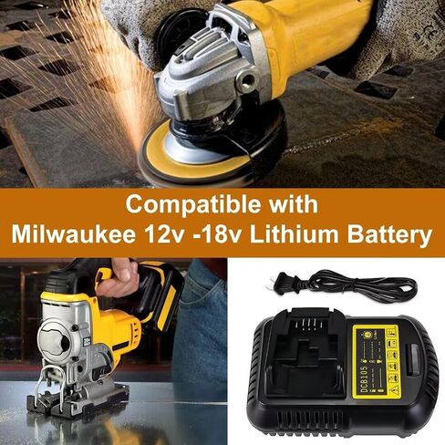 1 حزمة بديلة لديوالت DCB105 DCB112 DCB115 12V/20V MAX شاحن بطارية ليثيوم أيون متوافق مع ديوالت DCB201 DCB200 DCB204 DCB206 DCB207 DCB203 DCB127 DCB230 DCB101 بطاريات TTB المدمجة in Kuwait