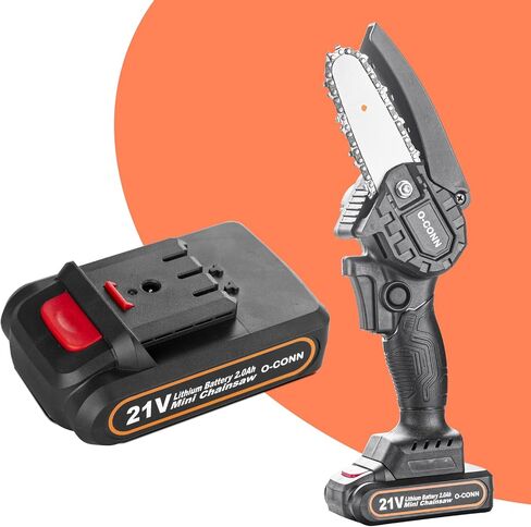 O-CONN Mini Chainsaw Battery Replacement, 21V MAX 2000mAh Rechargeable Battery, Cordless Electric Portable Handheld Chainsaw Accessories (Model 1) in Saudi Arabia