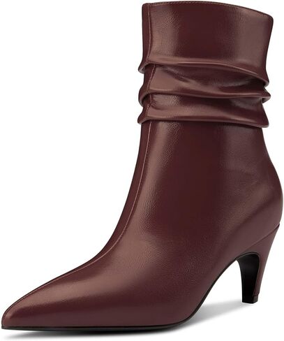 Castamere Womens Close Pointed Toe Ankle Boots Slip-on Mid Kitten Heel Short Bootie for Women Dress Casual Comfortable Boots 2.6 Inches Heels in Saudi Arabia