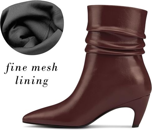 Castamere Womens Close Pointed Toe Ankle Boots Slip-on Mid Kitten Heel Short Bootie for Women Dress Casual Comfortable Boots 2.6 Inches Heels in Saudi Arabia