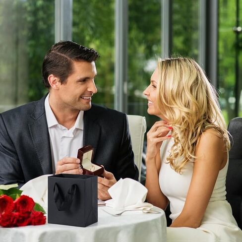 Black Gift Bags 50 Pack, Sdootjewelry Small Black Gift Bags, 5.1" x 2.4" x 7.5" Small Gift Bags Paper Bags with Handles, Black Mini Gift Bags, Shopping Bags for Small Business, Retail and Shopping in Kuwait