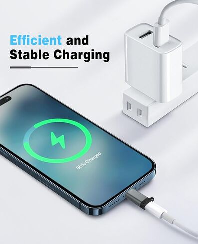 TiMOVO Adapter for Lightning to USB C Adapter,4 Pack Adapter for Lightning Female to USB C Male Adapter for iPhone 15/16 Pro Max Plus,iPad Pro/Air, Fast Charging/Data Transfer, Not for Audio/OTG-Black in Saudi Arabia