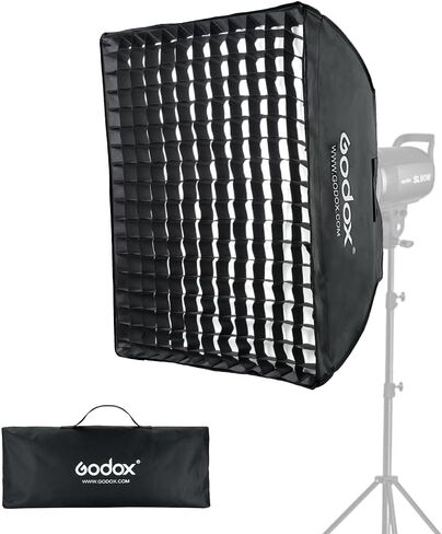 GODOX 23.6''x23.6''/60x60cm Bowens Mount Softbox with HoneyComb Grid LED Studio Video Light - Soft Light Effect, Suitable for Studio Photography in Saudi Arabia